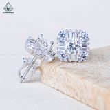  EX530 5.4mm Bông tai vuông đá 