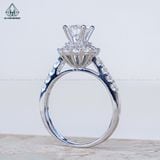  RX630 6mm Nhẫn nữ hoa đá tròn 