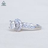  RX630 6mm Nhẫn nữ hoa đá tròn 