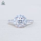  RX630 6mm Nhẫn nữ hoa đá tròn 