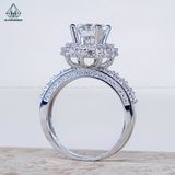  RX619 8mm Nhẫn nữ hoa đá tròn 4 chấu 