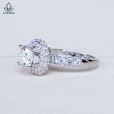  RX619 8mm Nhẫn nữ hoa đá tròn 4 chấu 