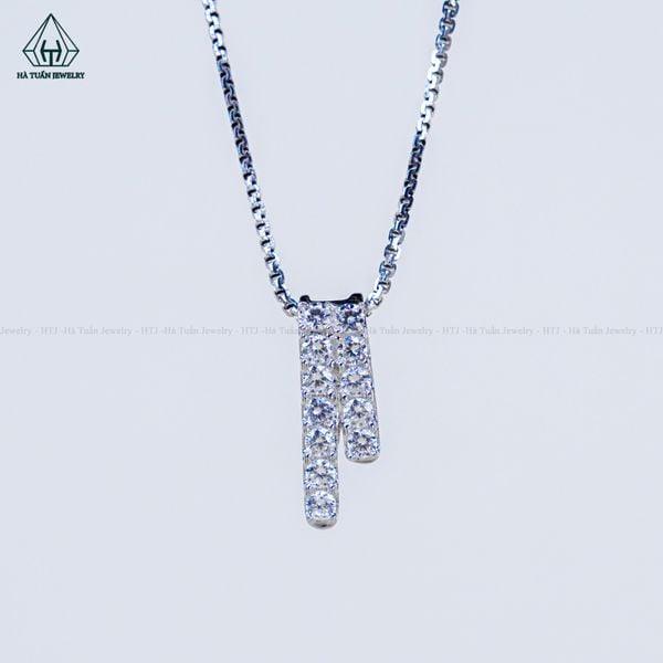  P431 Mặt dây chuyền 2 hàng đá 