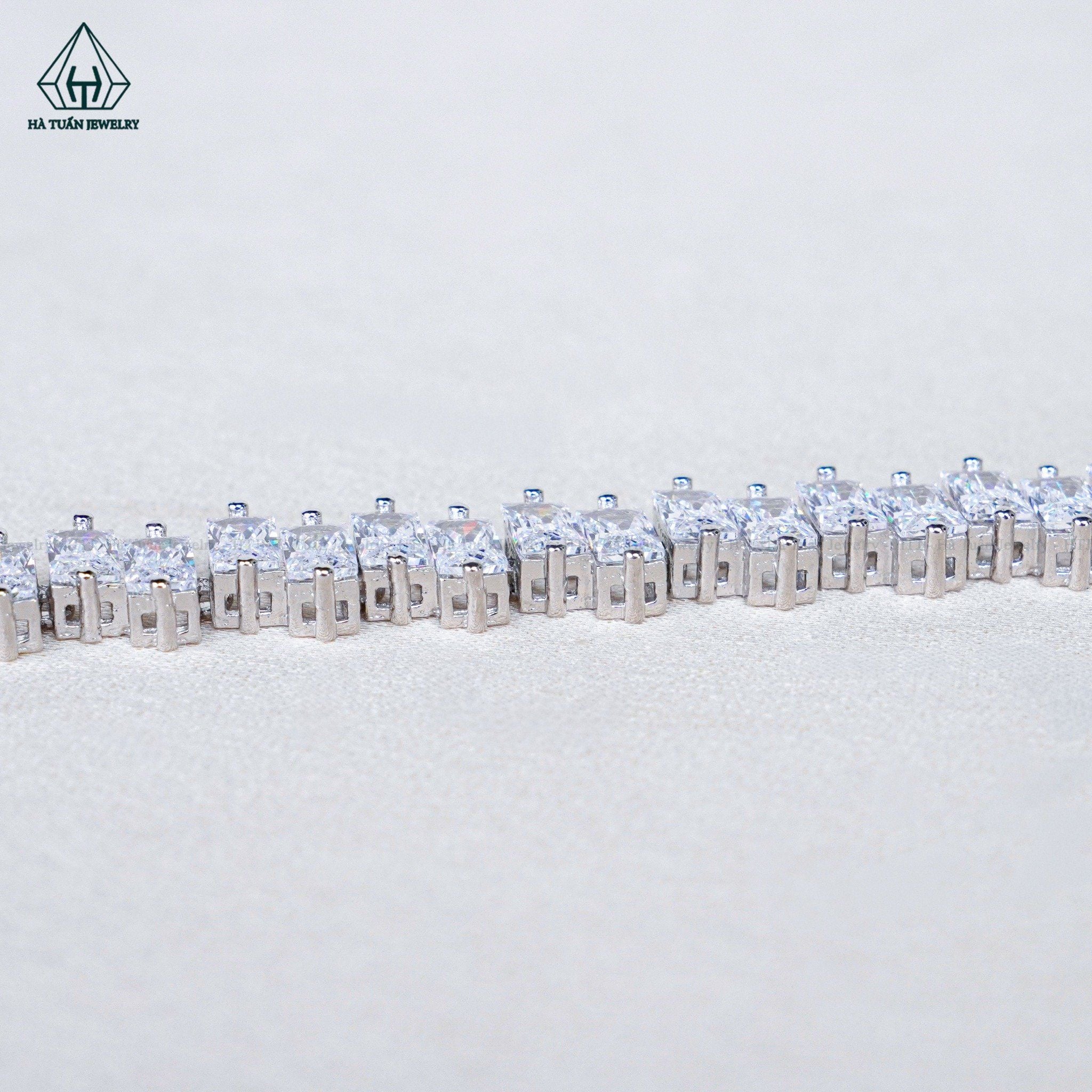  B074 Lắc tay full đá Baguette 