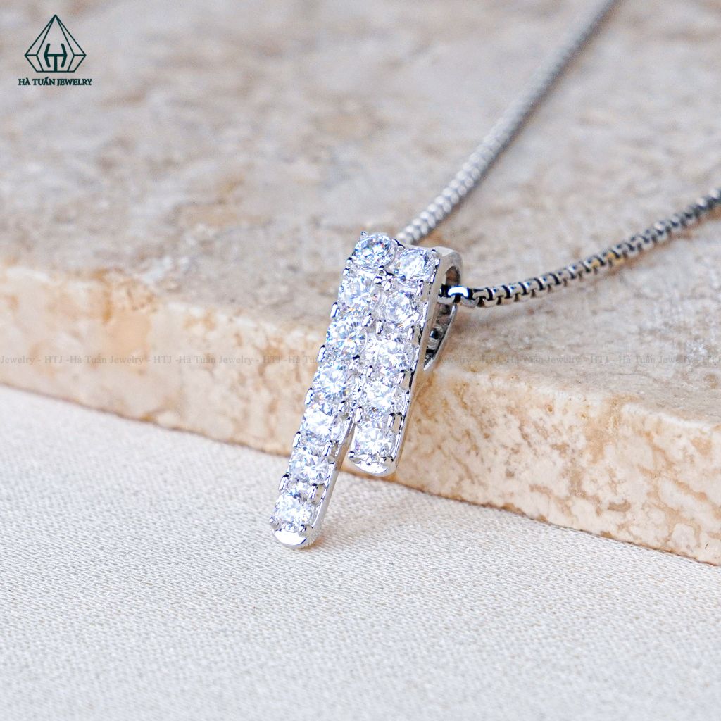 P431 Mặt dây chuyền 2 hàng đá
