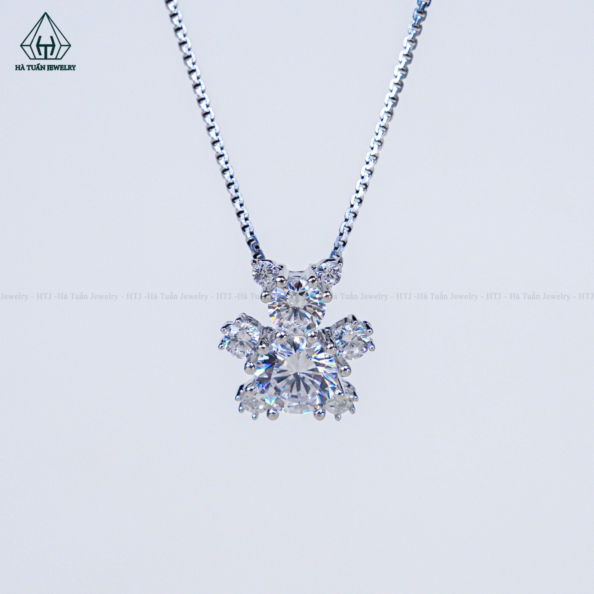  P438 Mặt dây chuyền gấu đá 