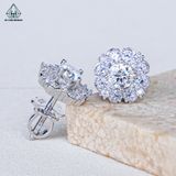  EX534 4.5mm Bông tai hoa đá 