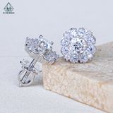  EX534 4.5mm Bông tai hoa đá 