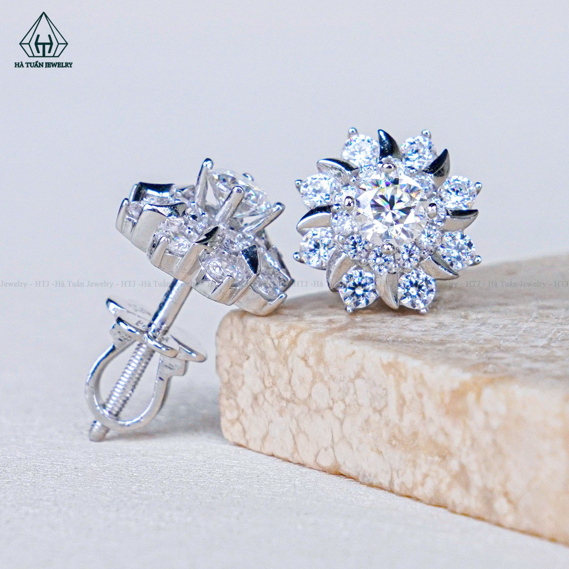  EX537 4mm Bông tai 8 cánh 