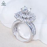  RX642 7mm Nhẫn nữ hoa đá lớn 