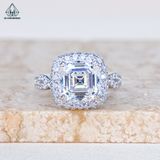  R997 Nhẫn nữ vuông Asscher 