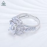  R998 Emerald 7*9mm Nhẫn nữ hoa tròn đá CZ 