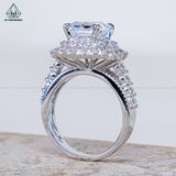  R998 Emerald 7*9mm Nhẫn nữ hoa tròn đá CZ 