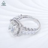  R999 Nhẫn nữ halo vuông đá Asscher 10*10mm 