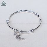  B086 Vòng tay xoắn charm hoa bướm 