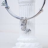  B086 Vòng tay xoắn charm hoa bướm 