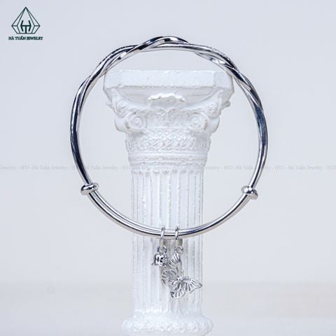 B086 Vòng tay xoắn charm hoa bướm