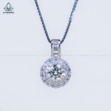  PX300 6mm Mặt dây chuyền tròn 2 hàng đá 