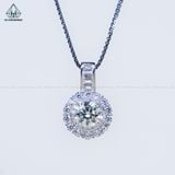  PX300 6mm Mặt dây chuyền tròn 2 hàng đá 