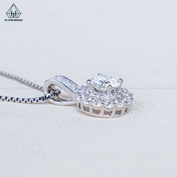  PX300 6mm Mặt dây chuyền tròn 2 hàng đá 