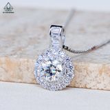  PX300 6mm Mặt dây chuyền tròn 2 hàng đá 