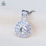  PX300 6mm Mặt dây chuyền tròn 2 hàng đá 