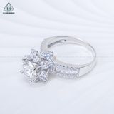  RX639 7.2mm Nhẫn nữ hoa 8 cánh vuông 