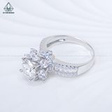  RX639 7.2mm Nhẫn nữ hoa 8 cánh vuông 