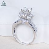  RX639 7.2mm Nhẫn nữ hoa 8 cánh vuông 