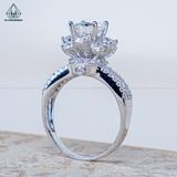  RX639 7.2mm Nhẫn nữ hoa 8 cánh vuông 