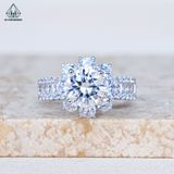  RX639 7.2mm Nhẫn nữ hoa 8 cánh vuông 