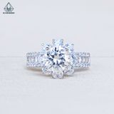  RX639 7.2mm Nhẫn nữ hoa 8 cánh vuông 