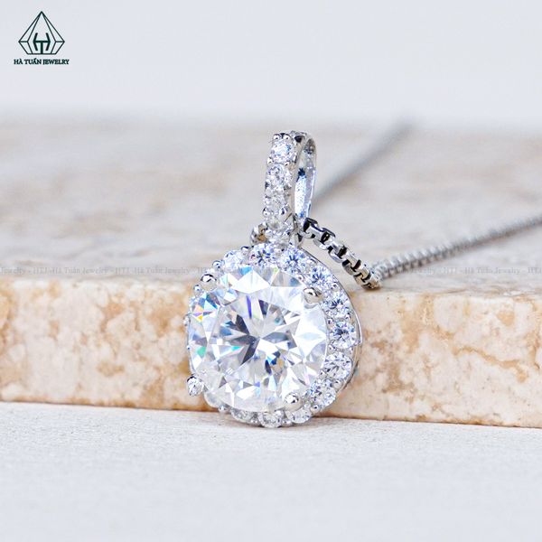  PX299 8mm Mặt dây chuyền halo tròn 