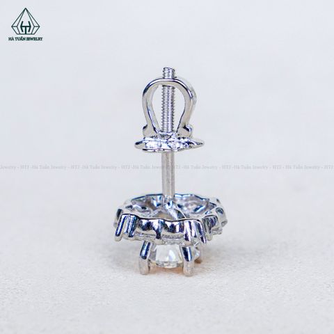 EX651 5mm Bông tai viền baguette