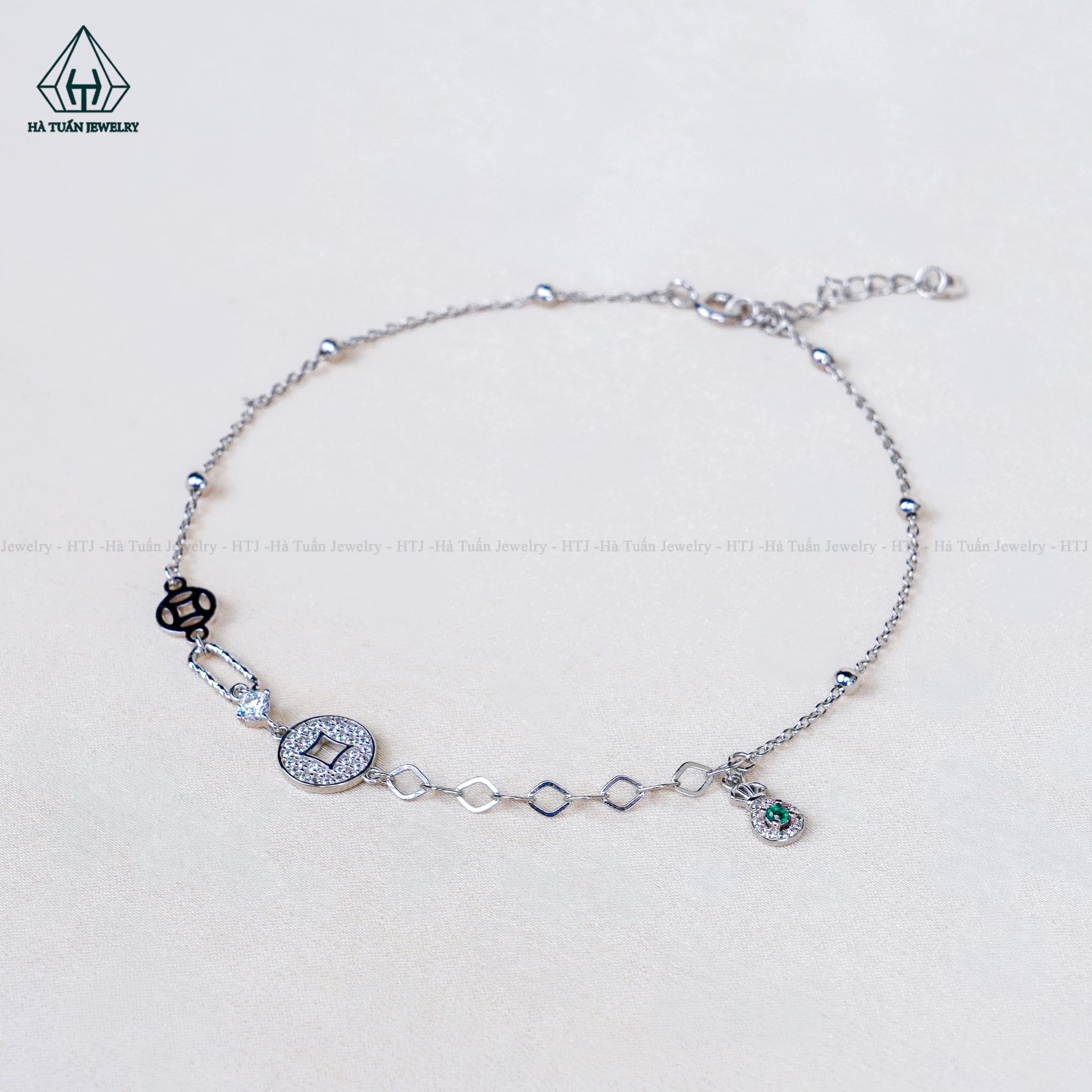  A490 Lắc chân kim tiền phối túi tiền 