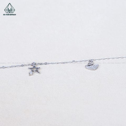 A494 Lắc chân ngôi sao phối charm thiên nga