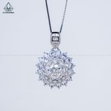  PX308 8.1mm Mặt dây chuyền tròn hoa đá nhọn 