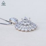  PX308 8.1mm Mặt dây chuyền tròn hoa đá nhọn 