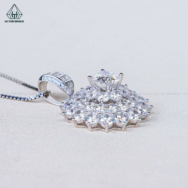  PX308 8.1mm Mặt dây chuyền tròn hoa đá nhọn 