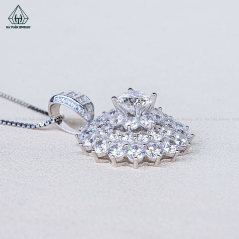 PX308 8.1mm Mặt dây chuyền tròn hoa đá nhọn