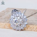  PX308 8.1mm Mặt dây chuyền tròn hoa đá nhọn 