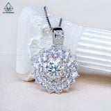  PX308 8.1mm Mặt dây chuyền tròn hoa đá nhọn 