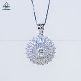  PX305 7mm Mặt dây chuyền tròn đá baguette 