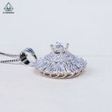  PX305 7mm Mặt dây chuyền tròn đá baguette 