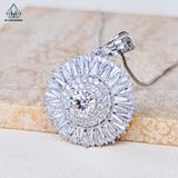  PX305 7mm Mặt dây chuyền tròn đá baguette 