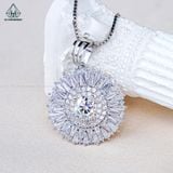  PX305 7mm Mặt dây chuyền tròn đá baguette 