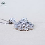  PX307 6mm Mặt dây chuyền tròn hoa đá 