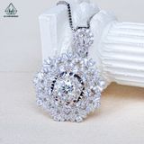  PX307 6mm Mặt dây chuyền tròn hoa đá 