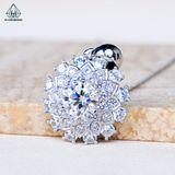  PX304 7.5mm mặt dây chuyền tròn 6 chấu 