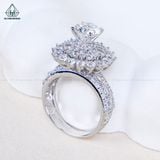  RX720 7.2mm Nhẫn nữ đài hoa viền baguette 
